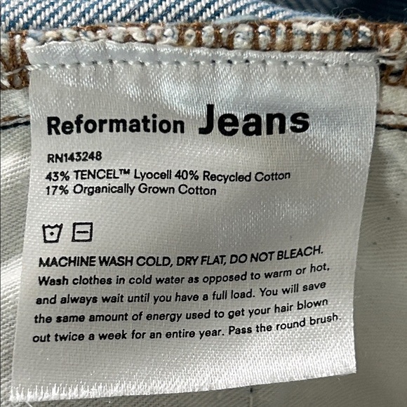 Reformation Women's Blue Straight Jeans - Picture 10 of 11